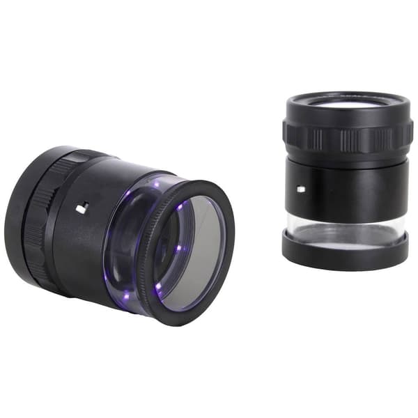 Ideal Tek LE.003UV.ITU 10X Lupe mit mm-Skala, 8 UV LED Lupp med LED-belysning Förstoringsfaktor: 10 x Linsstorlek: (Ø)