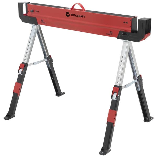 TOOLCRAFT TO-7726197 Stål Sågbock höjdjusterbar 300 kg (B x H x D) 520 x 620 x 1088 mm 9.3 kg 1 st