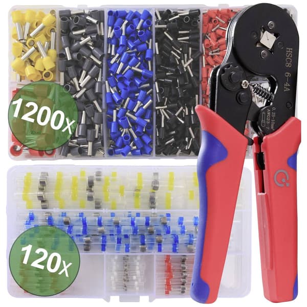 Quadrios 22T008 22T008 Crimptång-set Ändhylsor 0.25 till 10 mm² Inkl. ändhylsa sortiment
