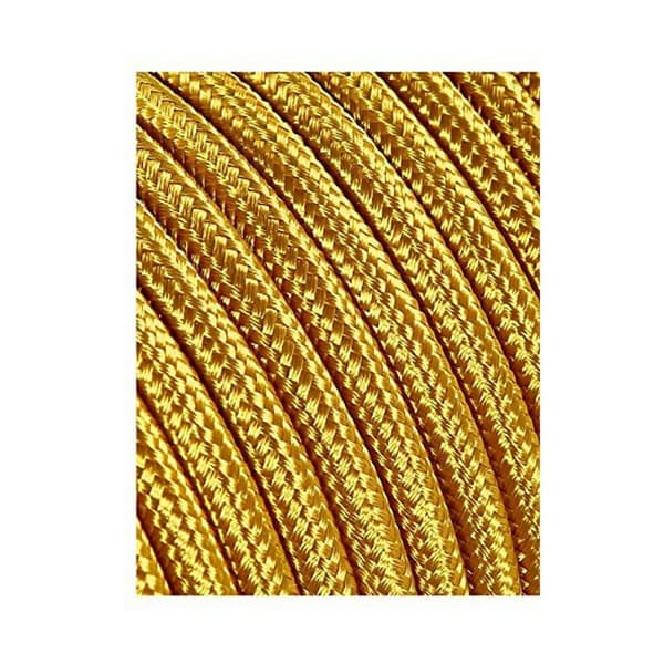 Kabel EDM C12 2 x 0,75 mm Guld Tekstil 5 m - Høj kvalitet guldtekstilbeklædt kabelsæt til EDM C12, 5 meter lang.