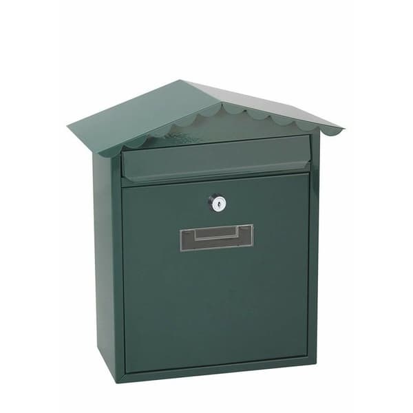 Grøn Stålpostkasse - Traditionelt Design (26 x 9 x 35,5 cm)
