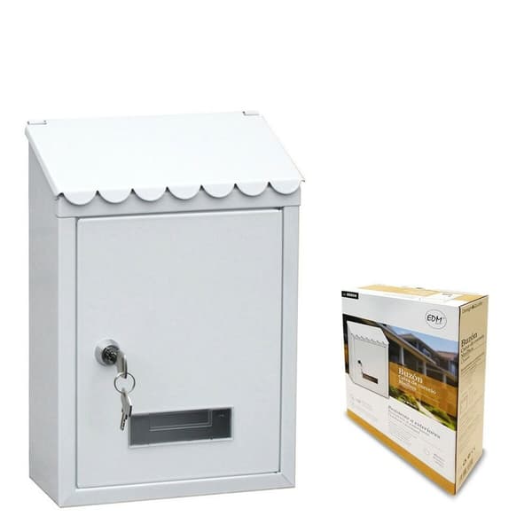 Brevlåda i Standard Stål Vit - Perfekt för Posten (21 x 6 x 30 cm)