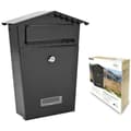 Miniatyrbillede 1 af 2: Sort Stål Postkasse EDM House 21 x 6 x 30 cm - Holdbar og elegant postkasse i sort stål til dit hjem. Beskyt din post med stil.