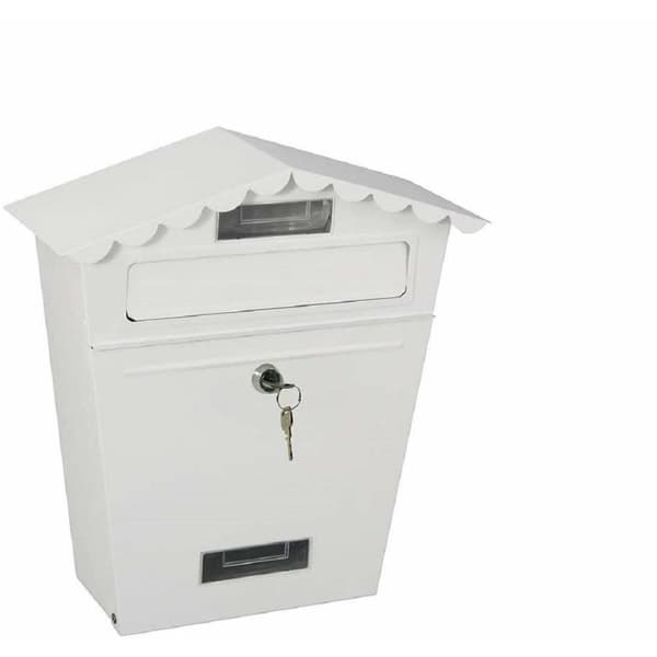 Brevlåda i klassisk vit stål, 29,5 x 10,5 x 35,5 cm - Hållbar och stilren brevlåda för ditt hem eller kontor.