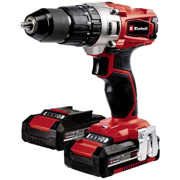 Einhell Power X-Change TE-CD 18/2 Li-i +64 (2x2,0 Ah) 2-växel-Slagborrmaskin batteri inkl. 2x batterier