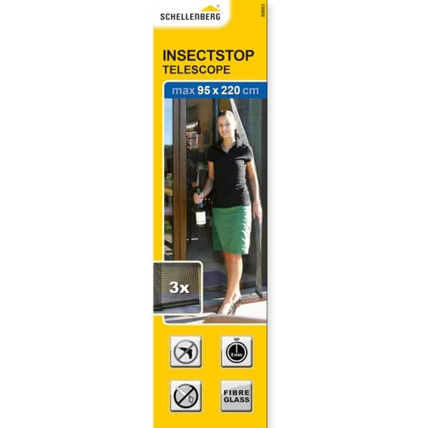 Insektbeskyttelse Schellenberg Glasfiber Antracitgrå (95 x 220 cm) - Effektiv beskyttelse mod insekter i antracitgrå farve.