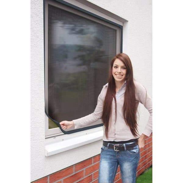 Myggnät Schellenberg Magnetic Med ram Glasfiber Antracitgrå (100 x 120 cm)