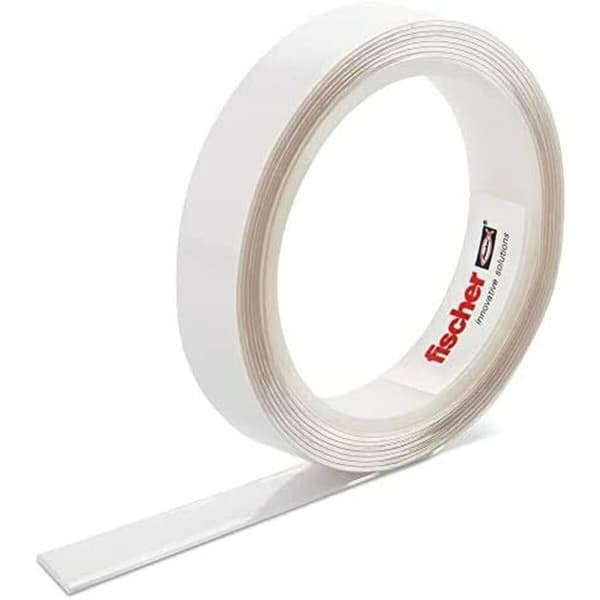 Fischer Dobbeltklæbende Tape 3m x 19mm Hvid - Høj kvalitet tape til alsidig brug. Nem at bruge og pålidelig til forskellige projekter.