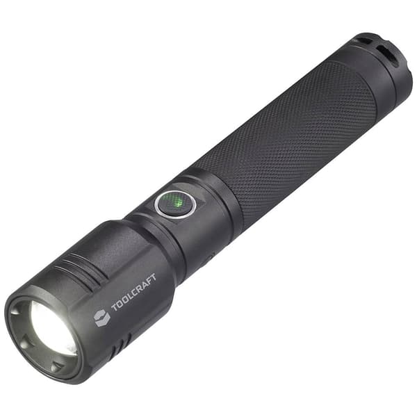TOOLCRAFT SMD LED Ficklampa justerbar, med USB-gränssnitt, med stroboskopläge Uppladdningsbara batteri 1000 lm 194 g