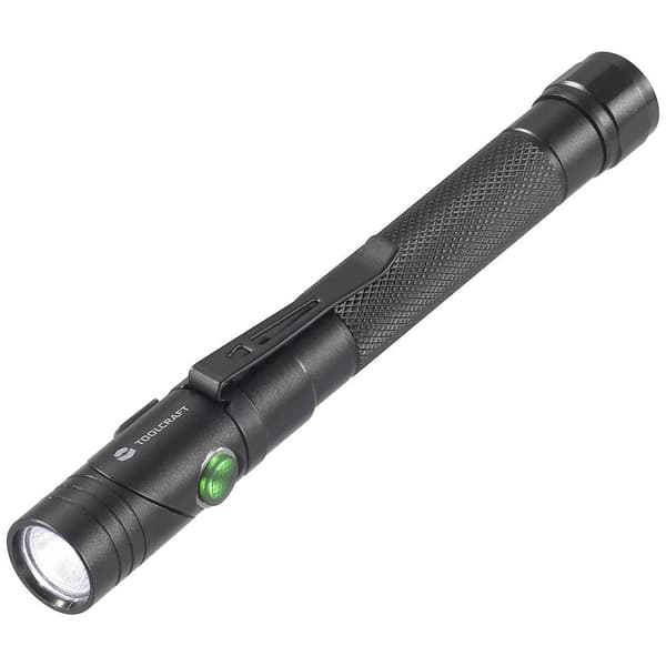 TOOLCRAFT 2-in-1 SMD LED Ficklampa med stroboskopläge, med USB-gränssnitt, justerbar, med bältesclip Uppladdningsbara b