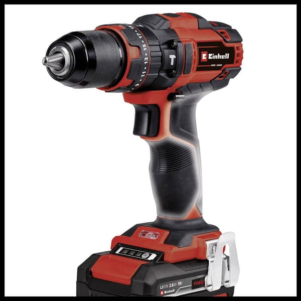 Einhell TE-CD 18/40 Li-i +64 (2x2,0Ah) 2-växel-Slagborrmaskin batteri inkl. 2x batterier, inkl. laddare, inkl. väska