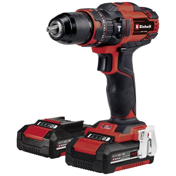 Einhell TE-CD 18/40 Li-i +64 (2x2,0Ah) 2-växel-Slagborrmaskin batteri inkl. 2x batterier, inkl. laddare, inkl. väska