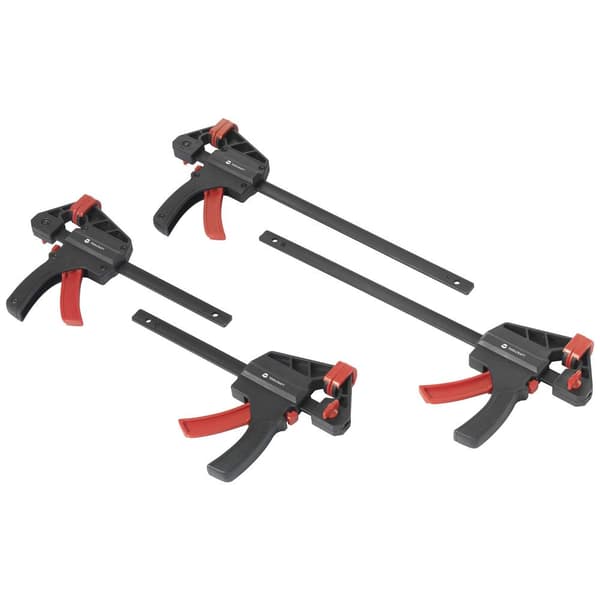 TOOLCRAFT TO-7870761 Enhandsspänntving, 4-pack (15 cm & 30 cm) Spännvidd (max.):300 mm Mått - Längd: 300 mm, 450 mm Gap