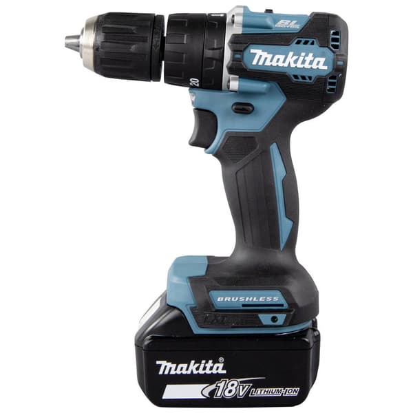 Makita DHP487RAJ -Slagborrmaskin batteri borstfri, inkl. 2x batterier, inkl. laddare, inkl. väska
