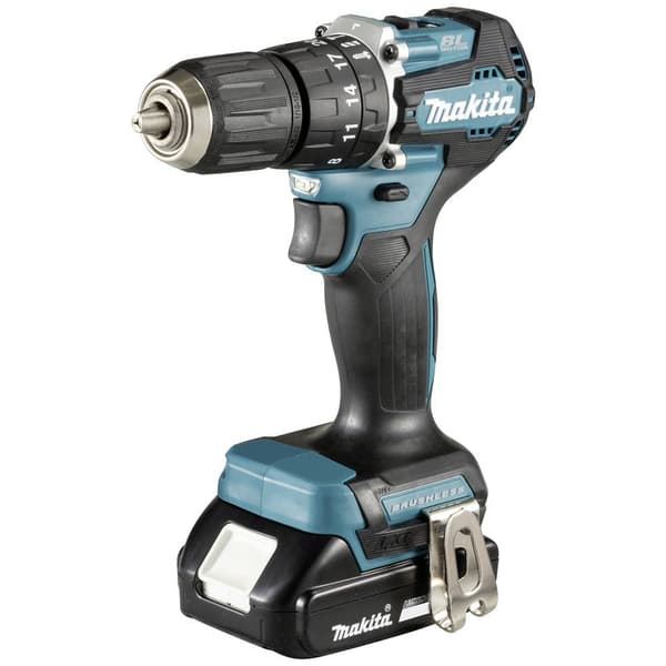 Makita DHP487RAJ -Slagborrmaskin batteri borstfri, inkl. 2x batterier, inkl. laddare, inkl. väska