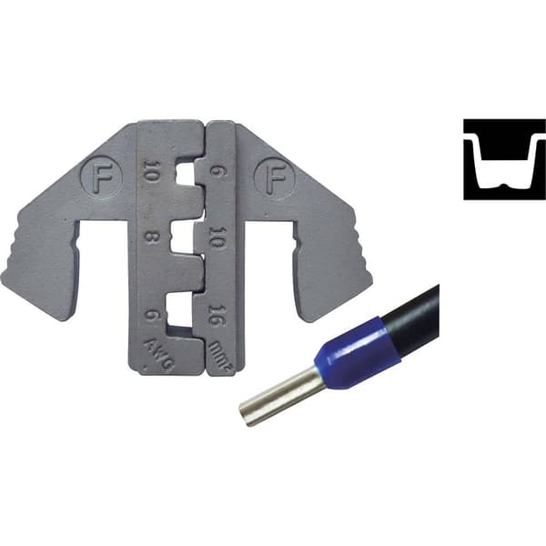TOOLCRAFT PLE-0F Crimpinsats Ändhylsor 6 till 16 mm² Passar märke:TOOLCRAFT PZ-500