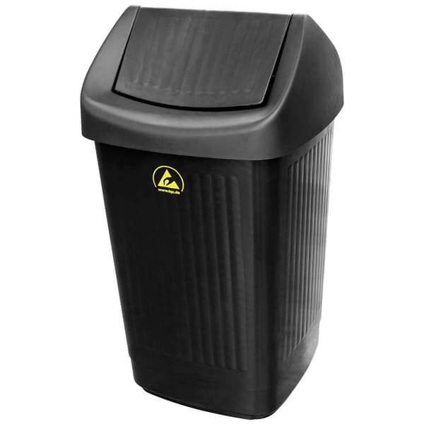 BJZ A-35059 ESD Papirkurv 50 l (B x H x T) 360 x 650 x 360 mm Plastic Sort 1 stk