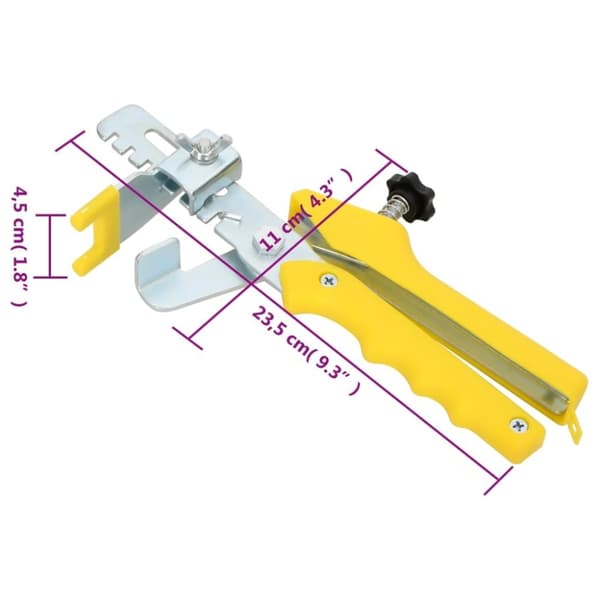 vidaXL nivelleringssystem 250 kiler 500 klips 1,5 mm