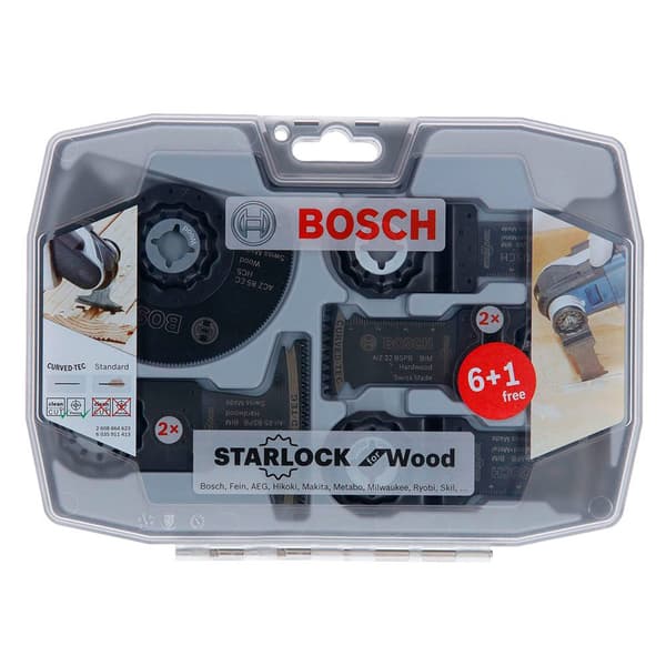 Bosch Professional Best Of Wood Starlock Set For Wood And Metal 7 Units Silver