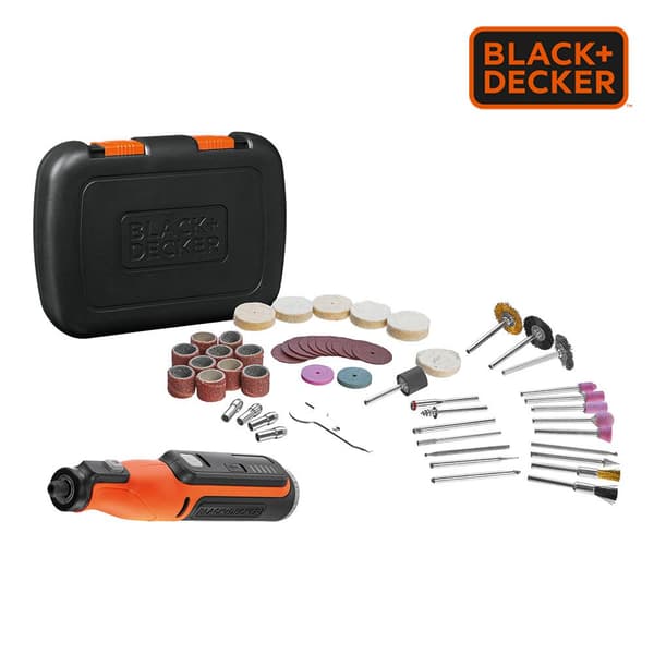 Black & Decker Roterende Multiværktøj Med Bcrt8ik-xj 53 Tilbehør Sort