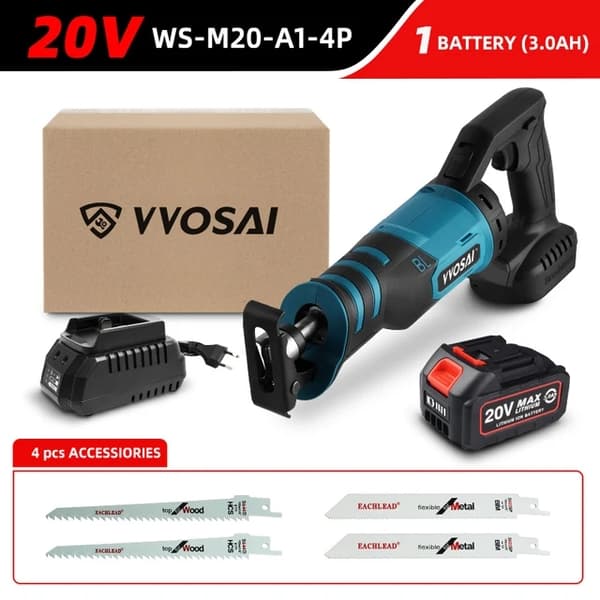 Elektrisk Reciprocating Saw, Justerbare Tre Orienteringsmodeller, Børsteløse Bærbare Værktøjer , 20V WS-M20-C2-4P