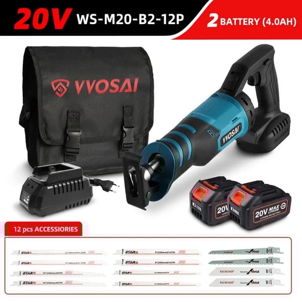Elektrisk Reciprocating Saw, Justerbare Tre Orienteringsmodeller, Børsteløse Bærbare Værktøjer , 20V WS-M20-C2-4P