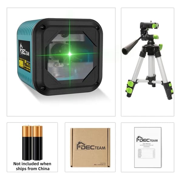 Laser Niveau, Kraftfuld Selvnivellering, Grøn Stråle, Set3