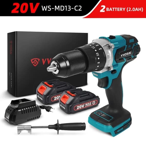 Sähköporakone, harjaton moottori, 115NM vääntömomentti, WS-MD13-C2P