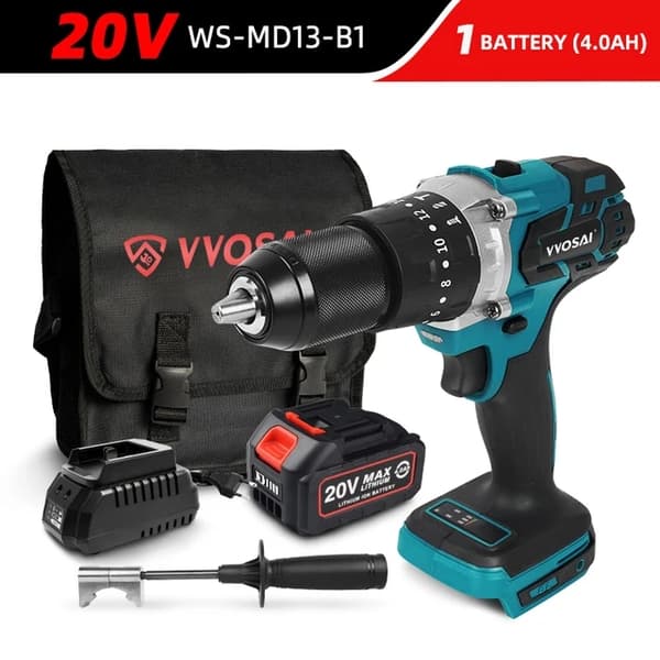 Sähköporakone, harjaton moottori, 115NM vääntömomentti, WS-MD13-C2P
