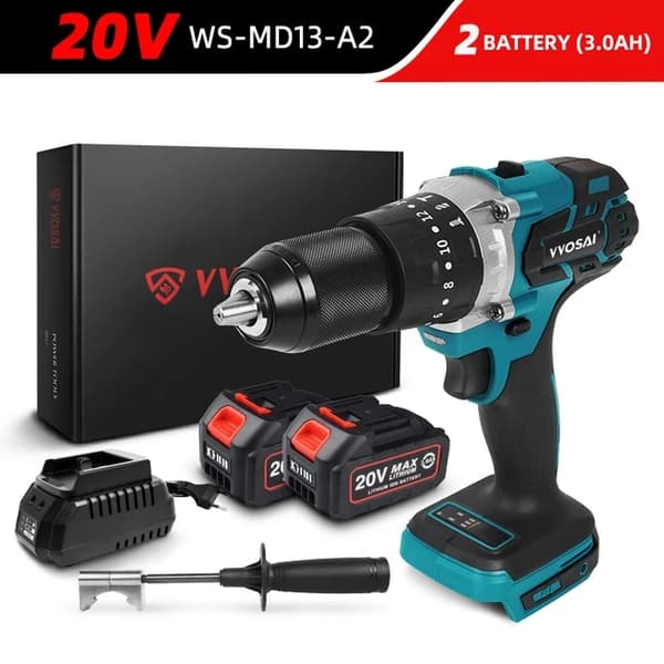 Sähköporakone, harjaton moottori, 115NM vääntömomentti, WS-MD13-C2P