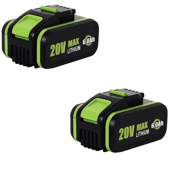 Worx 20V Batteri, 60Ah Kapacitet, Kompatibel med WA3553/WA3550/WA35511/WA3572, 2 stk