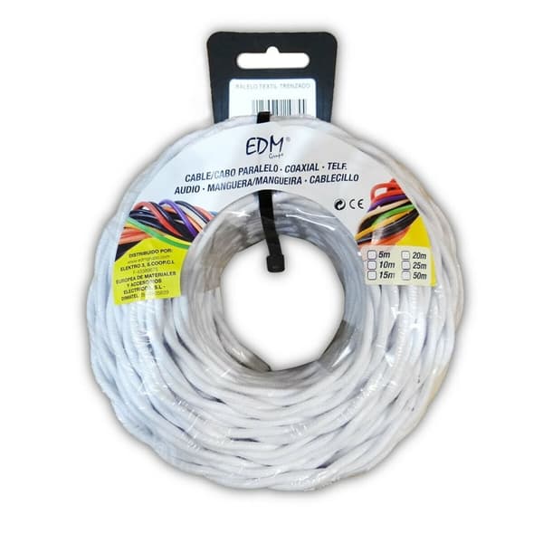 Parallel interfacekabel EDM 11988 Hvid 25 m 3 x 1 mm - Lang hvid kabel til EDM-enheder, 25 m lang, 3 x 1 mm dimension.