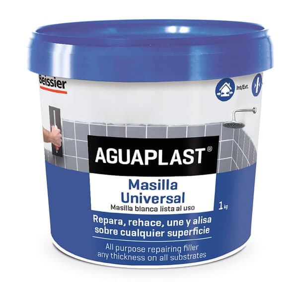 Fyller Aguaplast 70048-003 Universal Vit 1 kg - Mångsidig fyller för universell användning i vit färg, 1 kg.