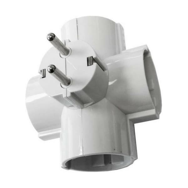 Plugg adapter EDM E40066 Termoplast 2400 W 250 V 16 A Fyrfaldig
