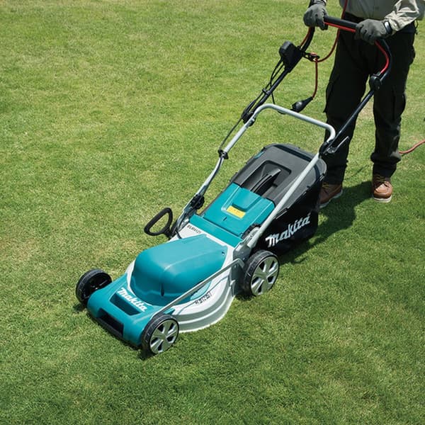 Makita Plæneklipper ELM4121 - Kraftfuld og pålidelig plæneklipper til effektiv græsslåning.