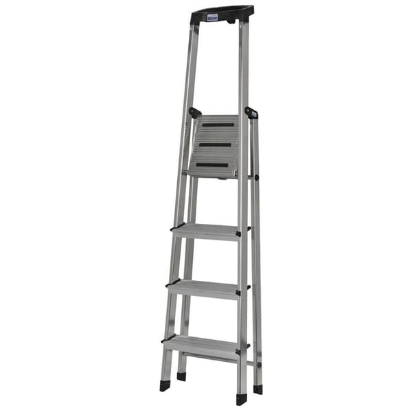 Hopfällbar Stege, 4 St Steg Krause 126320 Svart/Silvrig Aluminium - Praktisk och hållbar trappstege för hemmet.