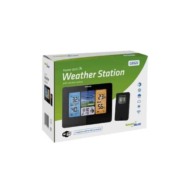 Vejrstation Greenblue GB522 Sort - Multifunktionel og stilfuld vejrstation til hjemmet. Hold øje med vejret med denne moderne enhed.