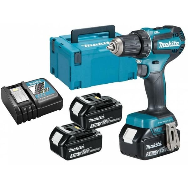 MAKITA SKRUETRÆKKER 18V DDF485RF3J 50Nm 3x3,0Ah BLDC MAKPAC.