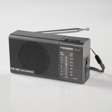 TIROSS MINI BÄRBAR RADIO MED BATTERI SVART