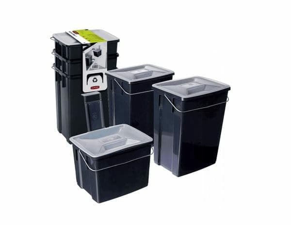 CURVER SET MED AVFALLSSEGREGERINGSKORGAR 3 st 2x10L+6L