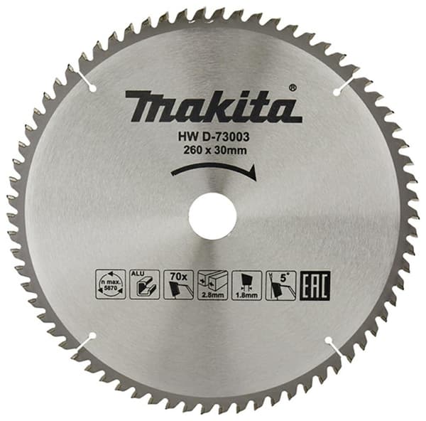 MAKITA CIRKELSÅG FÖR ALUMINIUM 260x30x70z ECONOMY