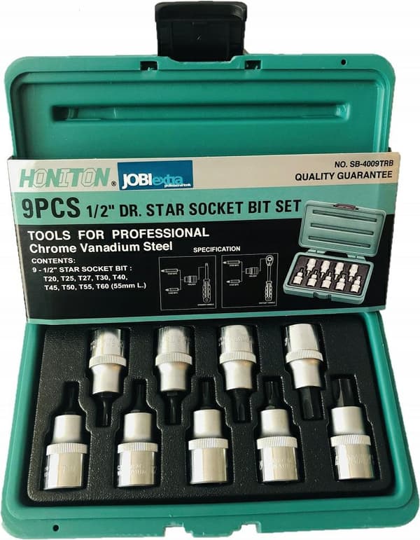 HONITON TORX NØGLE 1/2" 9 stk.