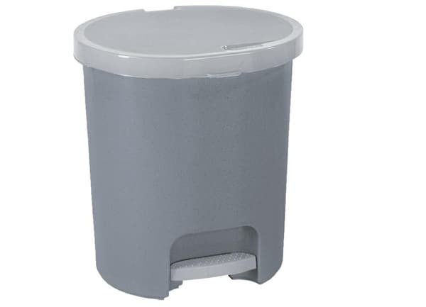 KURVERKORG MED PEDAL 25L /GRÅ LUX/ GRANIT