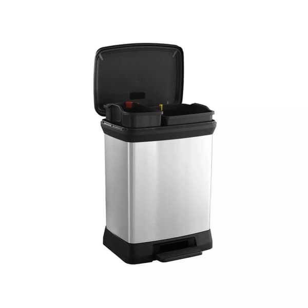 CURVER AVFALLSKUNG MED PEDAL DECO BINK 10+18L /IML METALLISERAD