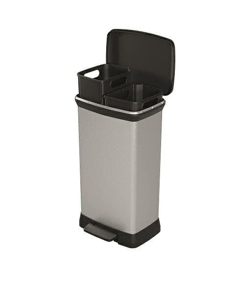CURVER AFFALDSBAND MED PEDAL 23L+23L /IML METALLIZED