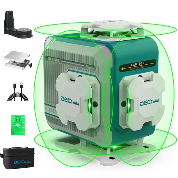 Laser-taso, 4D 16 viivaa, itsetasaava, vihreä laseri, 4D-laseri