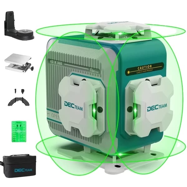 Laser Niveau, 4D 16 Linjer, Selvnivellerende, Grøn Laser, 4D Laser