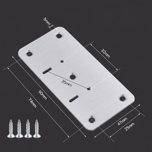 Reparationsplade til hængsel 90x47mm 10-pak