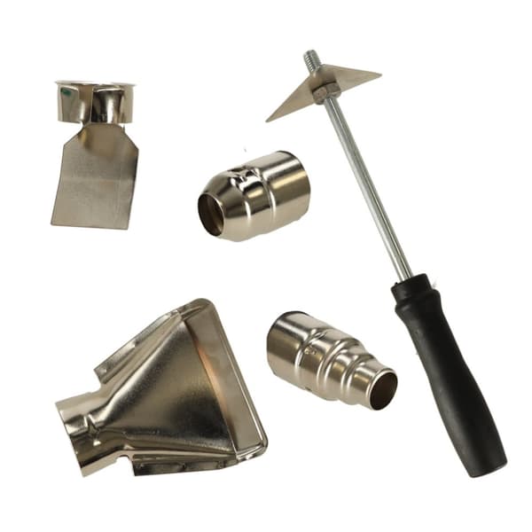 KAFUWELL Elektrisk varmepistol med temperaturstyring 0-600 grader C luftstrøm 300-500 l/min + 4 udskiftelige spidser 1850W