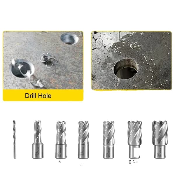Magnetisk borepresse, 1100W effekt, 40mm borekapacitet, 7 Bits
